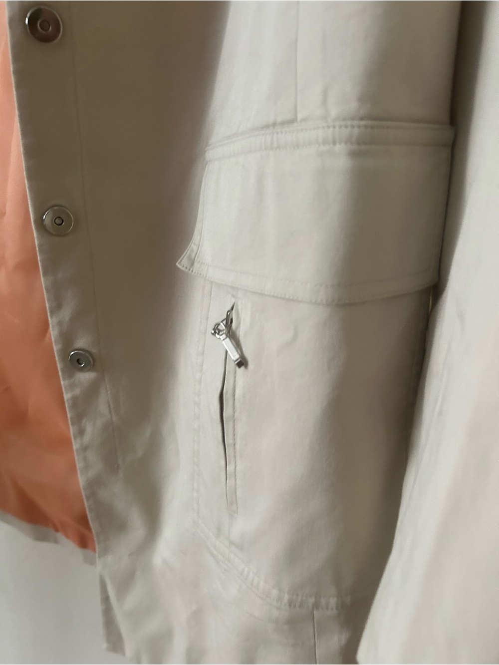 A Pea in the Pod Maternity Jacket Medium Cream Blazer Lightweight Coat - Picture 4 of 6